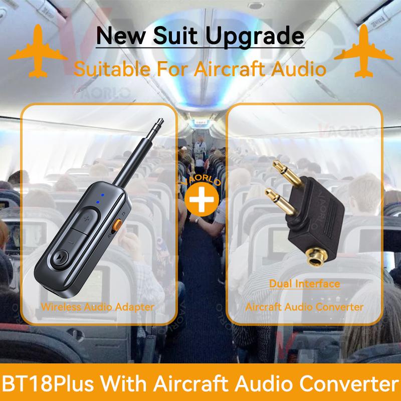 2 In 1 Bluetooth 5.4 Audio Receiver Transmitter Multipoint Wireless Adapter With Mic 3.5MM AUX Stereo Music For Car Airplane TV