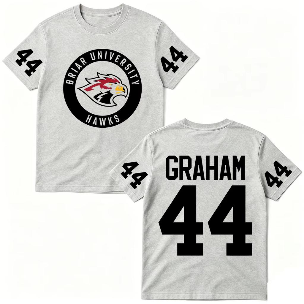 2026 Sommer Mode Trendiges T-Shirt Herren Damen Vintage Oberteil Off Campus TV-Serien T-Shirts Graham 44 Briar University Herren Damen Kleidung Mode T-Shirt