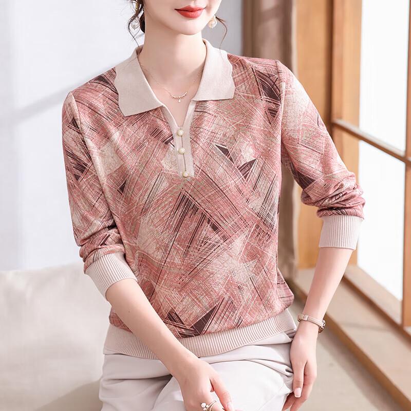 

XUEXI Women s Autumn Lapel Graffiti Print Blouse 3XL