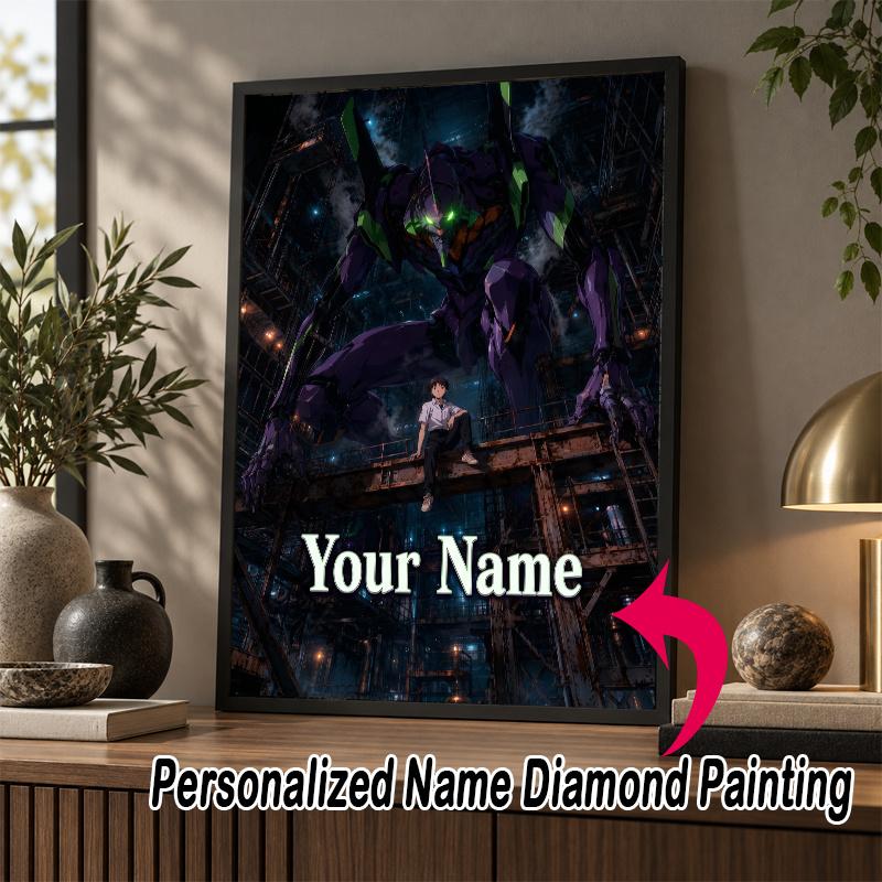 Custom Name Neon Genesis Evangelion 5D Diamond Painting Personalized Full Drill Diamond Art Kit Gift