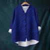 Women's Loose Ruffled Floral Print Stand Collar Long Sleeve Cotton And Linen Top