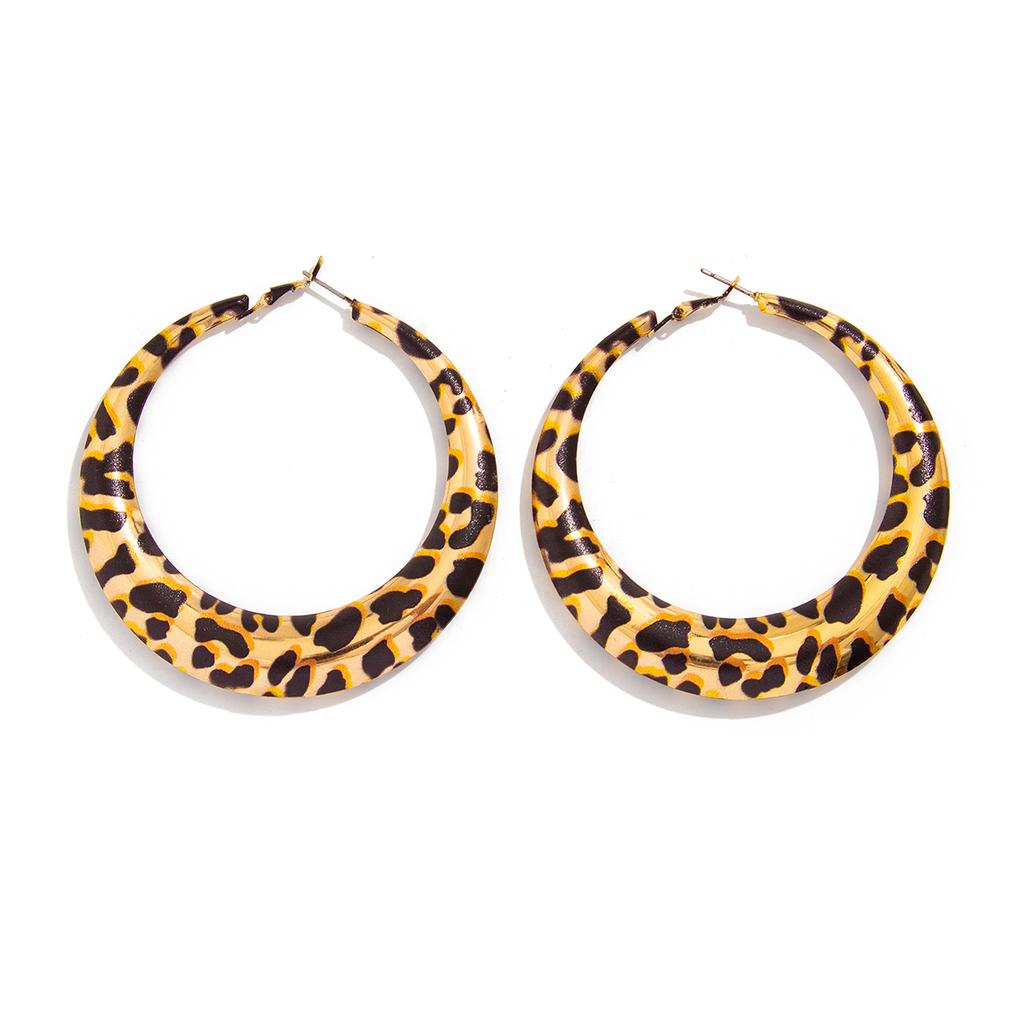 Ingemark Orecchini a Cerchio Grandi Geométrici Esagerati Donna Vintage Vuoti Stampa Leopardo Orecchino Rotondo Grande Gioielli di Tendenza