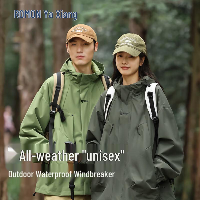 ROMON Unisex Outdoor Windproof Waterproof Hooded Jacket