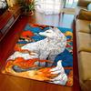 Multiple Sizes White Fox Fiery Clouds Mystical Realm Print Carpet for Living Room Bedroom Sofa Home Decor Non-slip Mat Gift