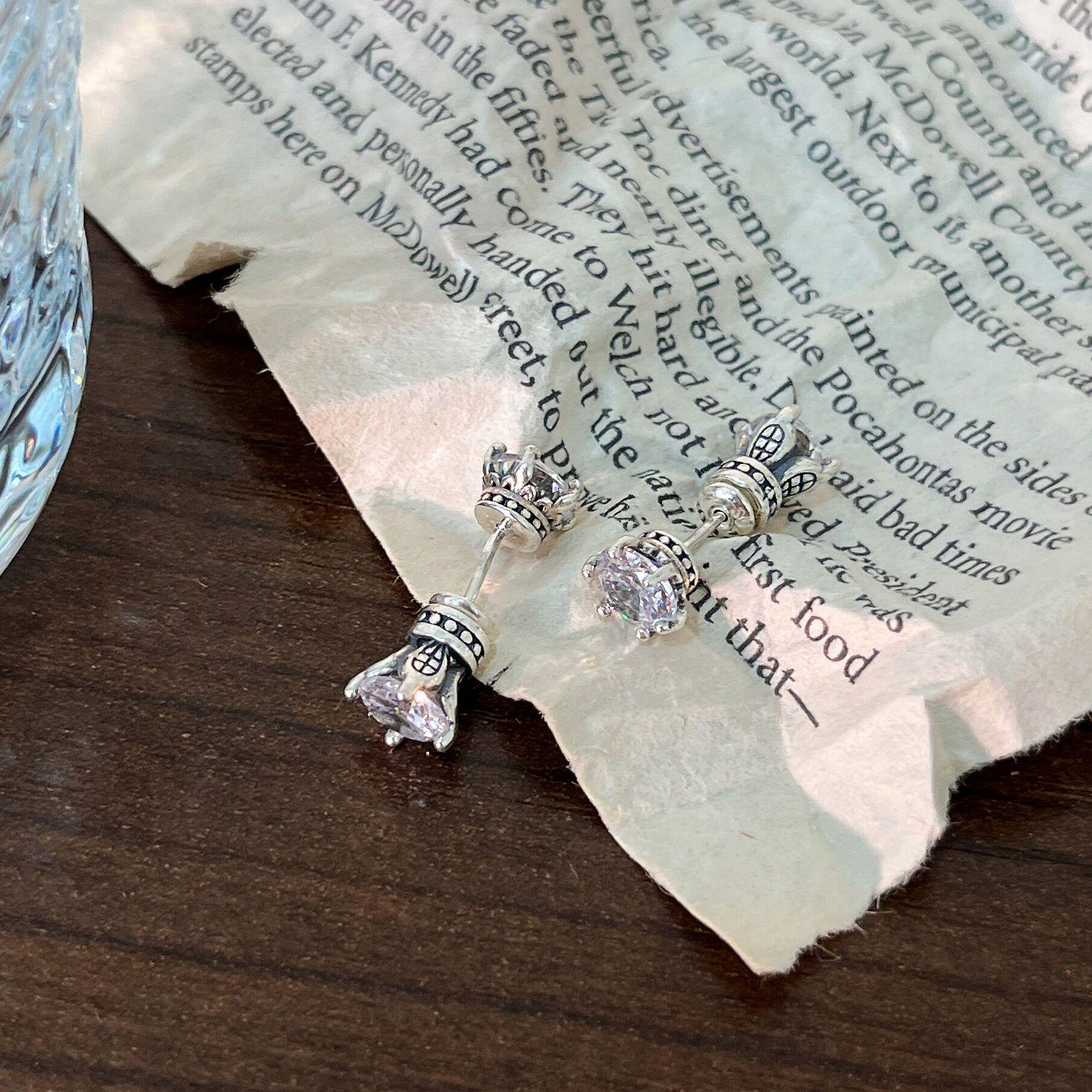 

Yinruitai Multicolor Zircon Sterling Silver Stud Earrings - Trendy Korean Summer Women’s Jewelry. S925 Silver