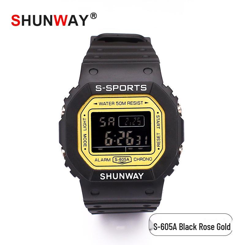 Korean Style Square Sports Watch for Students - Jelly Color, 50M Waterproof, Fashionable Design