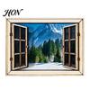 Simulated Window Magnets 1/6Pcs Fake Fridge Magnet, Wooden Natural Scenery Refrigerator Home Office Decorative Magnetic Decoration for Kitchen