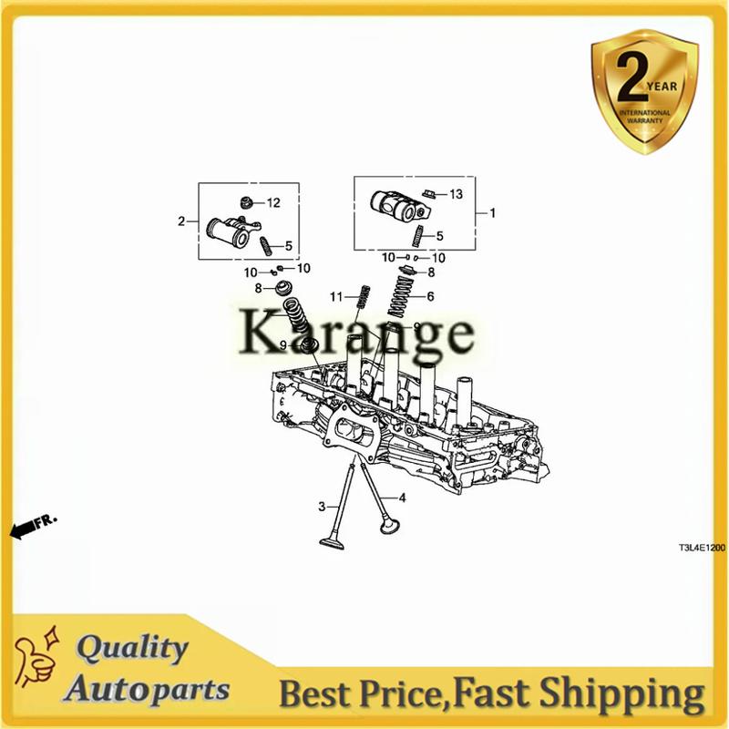 New EXHAUST VALVE 14721-5A2-A10 RX9637LB 147215A2A10 for Honda Accord 2356cc K24W1/K24W9 DOHC 2013-2017