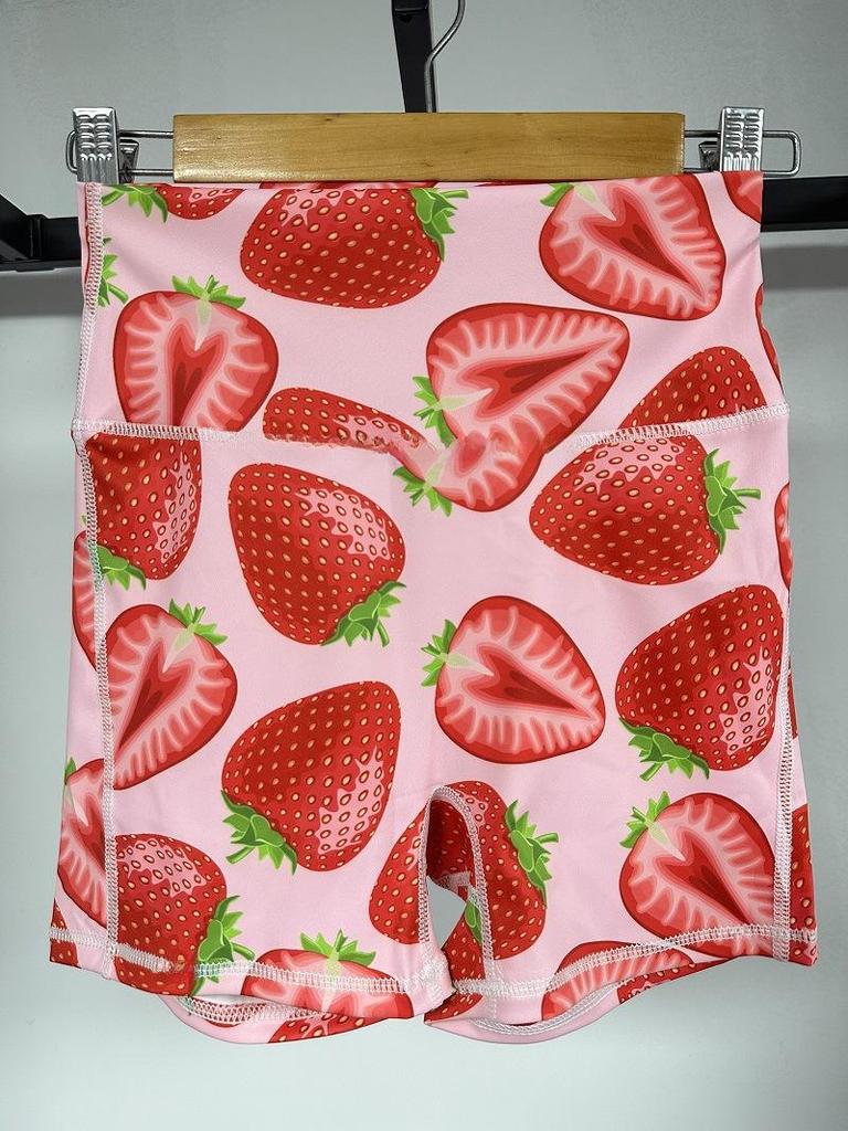European-American High Waist Printed Sports Yoga Shorts for Women