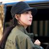 Zhang Ruonan's same style equestrian hat for women, autumn and winter, makes the face look smaller, suede knight hat, fashionable retro pleated