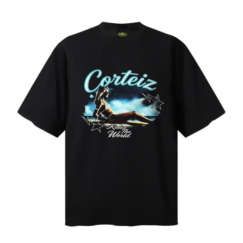 Corteiz Alcatraz Streetwear Heavyweight Cotton Tee Unisex Oversized Fit Casual Short Sleeve