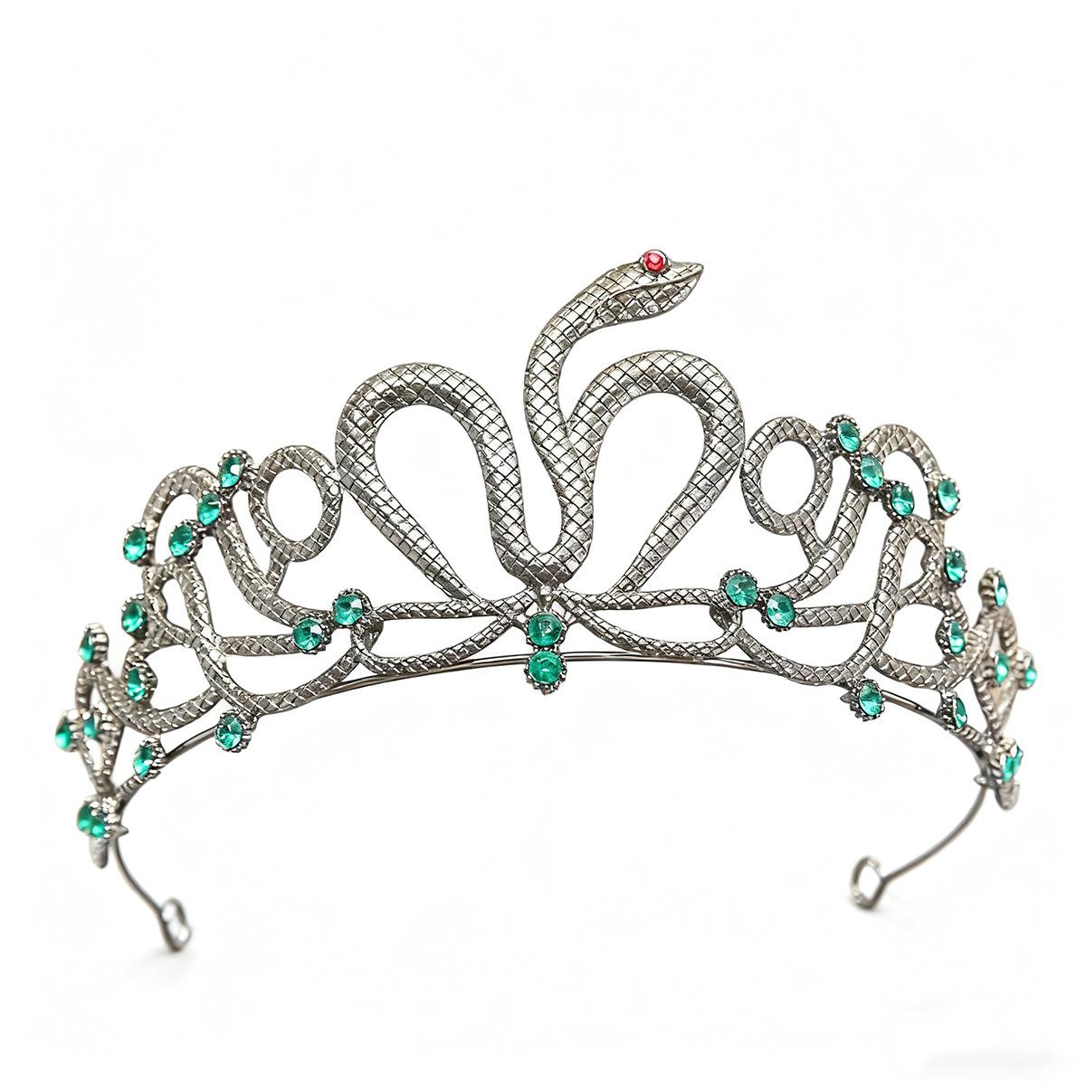 

Европейский Новый Продукт Ретро Золото Серебро Двухцветный В форме Змеи Простая Корона Вечеринка по Случаю Дня Рождения Тиара Свадебная Тиара Корона