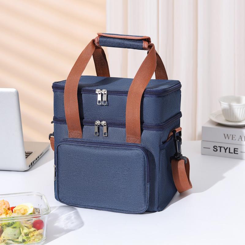 Cationic Oxford Double Handle Insulated Lunch Bag