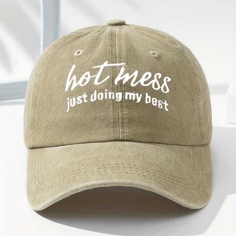 Letter Printed Baseball Cap Classic Washed Old Retro Peaked Cap Outdoor Leisure Sports Breathable Sun Hat
