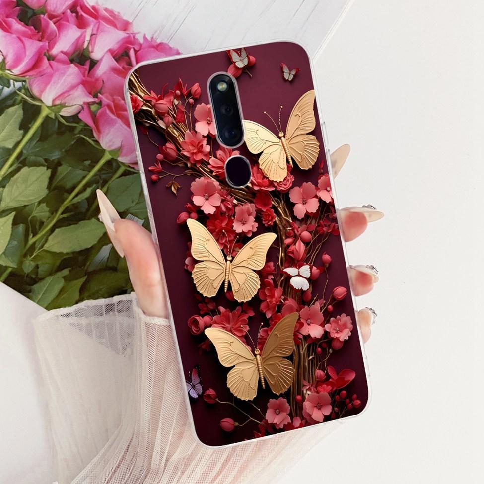 Clear Casing For Oppo F11Pro CPH1969 CPH2209 CPH1987 Phone Case For Oppo F11 Pro Cover Fashion Butterfly Funny Cute Painted