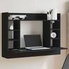 VidaXL Wall Desk Black 105x48x75 Cm Engineered Wood, Wall Table, Wall-Mounted Hanging Table, Wall Desk with Storage, 847969