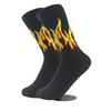 HYSAIXIA Marke Herren Happy Baumwollsocken Flammenmuster Mode Streetwear Sportsocken Kniestrümpfe Casual Feuerdesign