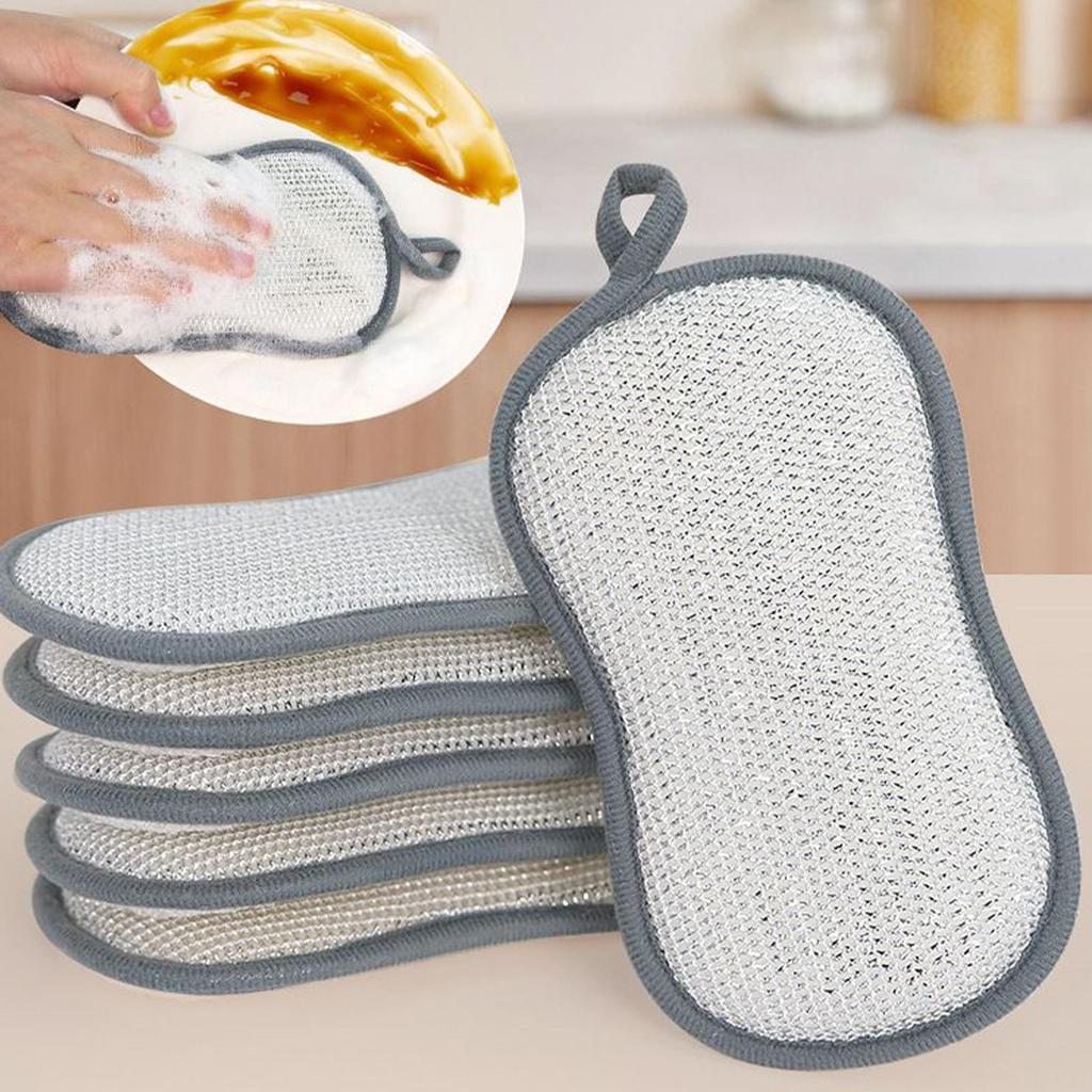 Dish Sponge 6 Pieces Double-Sided Sponges For Cleaning Washable Scrubber For Pot Washing Sink Pan Dish Home Kitchen Bathroom
