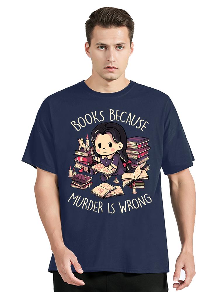 

Графическая футболка для девочки Милая девочка Читает книги, потому что Убивать плохо Футболка с буквой T Унисекс Топы Футболки Новая мода Уличная одежда Футболка S