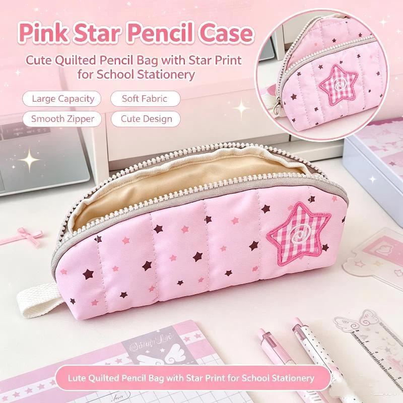 Polka Dot Pencil Case Minimalist Korean Style Large Capacity Portable Stationery Organizer for Office Desktop Storage Use