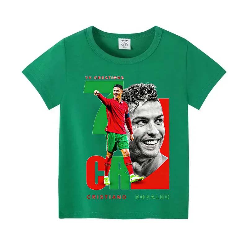 CR7 Cristiano Ronaldo Kids T-shirts Cartoon Clothes Shorts Sleeve Tee Football Star Printed Boutique Casual Tops Apparel Gifts