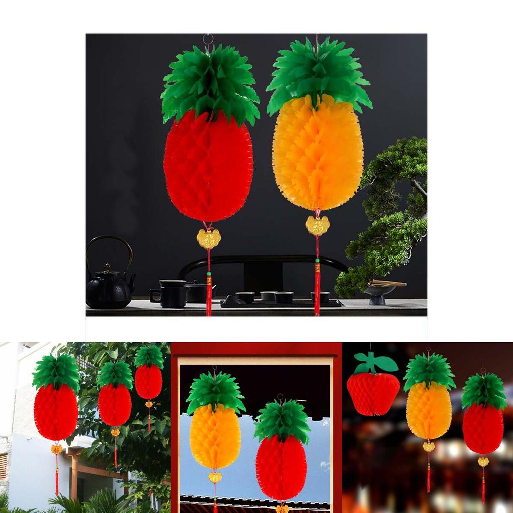 Charming Pineapple Apple Lanterns Designed For Colorful Happy New Year And Celebration Decor