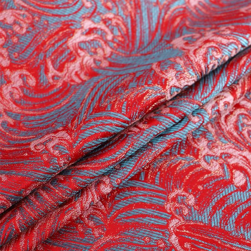 Chinese Style Damask Fabric Silk Peacock Jacquard Brocade Cloth for DIY Sewing Chinese Cheongsam Dress Skirt Material