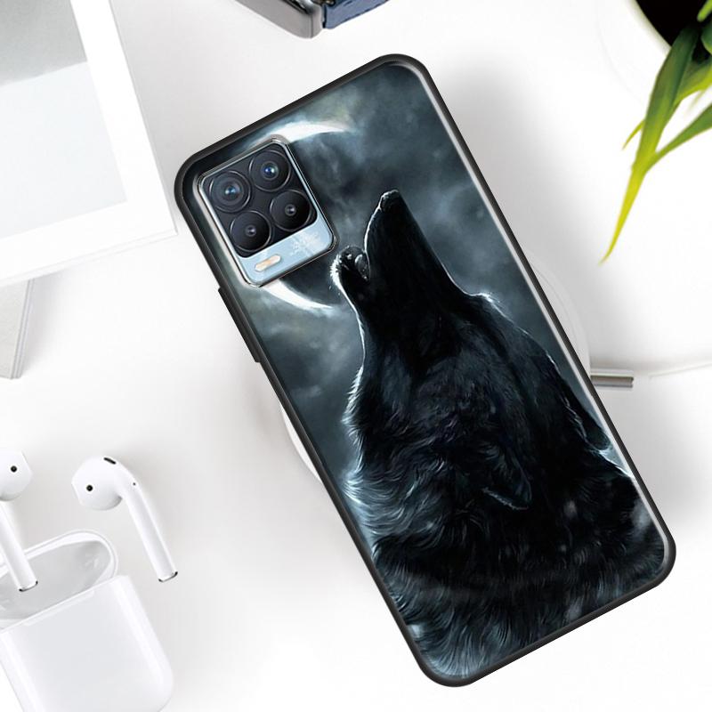

Moon Roaring Wolf Case For Realme 15 11 12 13 14 Pro Plus C53 C55 C51 C25 C63 C61 C65 C67 C71 C75 GT6 GT7 Pro Realme C65 4G