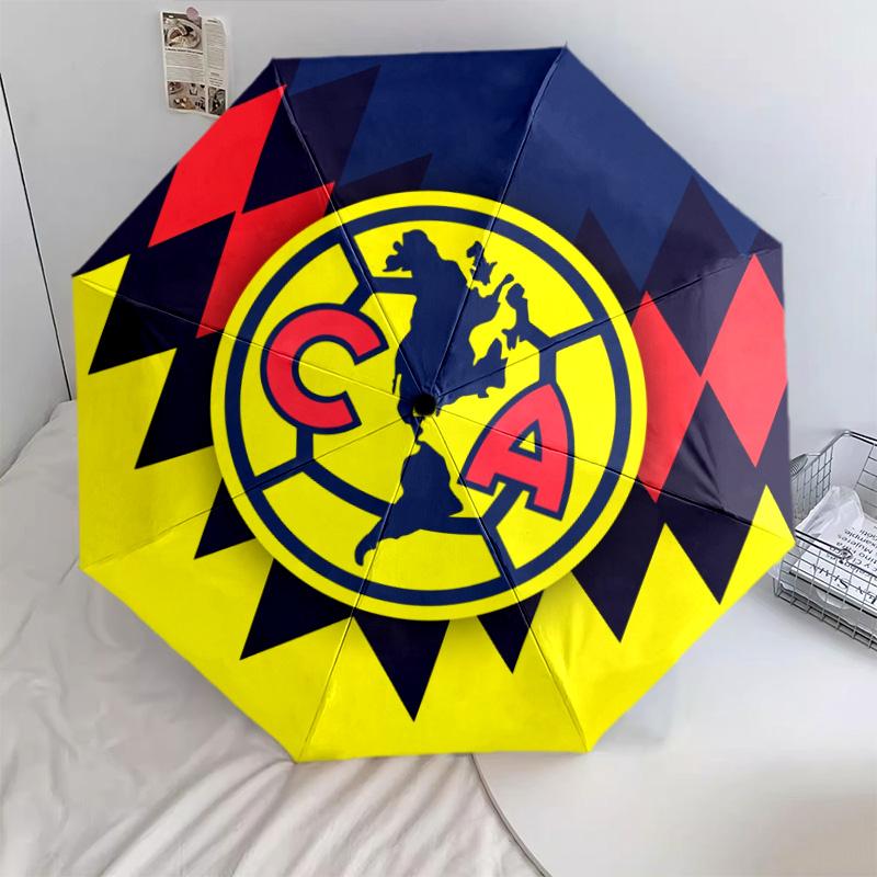 Club América pattern, automatic folding umbrella, portable and foldable design, 8 ribs, a Christmas or birthday gift.