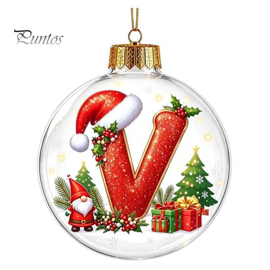 Winter Holiday Party Supplies 26?Letter Acrylic Christmas Ball Ornament, 3D Crystal Style Alphabet Decorative Ornaments for Fireplace Hanging