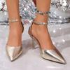 Large size pointed high heels women's new sexy thin heels with bag head sandals