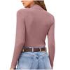 Women's Mock Turtleneck Long Sleeve Top Knitted Ribbed Lightweight Pullover Sweater Fashion Casual Solid Color Top