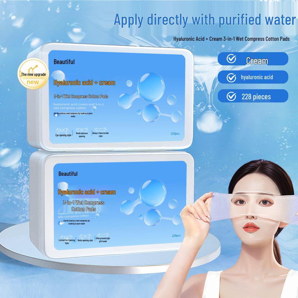 "Stretchable Cotton Pads for Wet Compress - Face, Nose & Eyes"