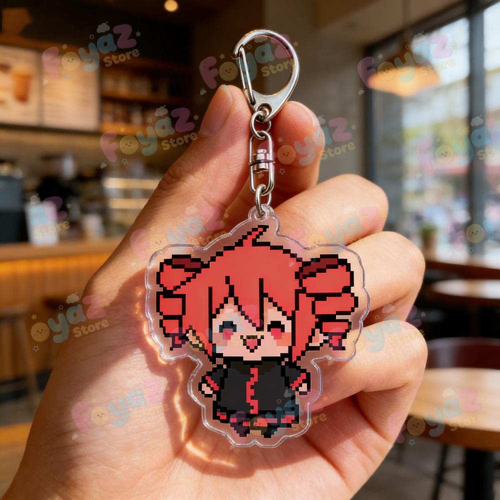 Cute Anime Girl Kasane Teto Keychain Accessories Bag Kawaii Manga Key Ring Chains Jewelry Fans Friends Birthday Gifts