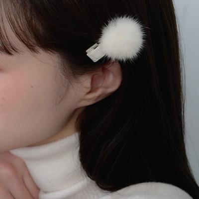 Geegee Mink Fur Hair Pin - 2color