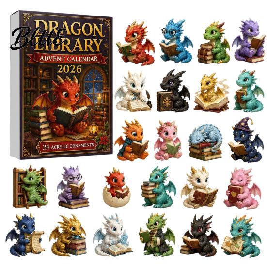 Acrylic Hanging Ornaments Dragon Advent Calendar 2026 24 Day Bookish Christmas Countdown with Unique Holiday Gift Ideas Mini Dragons Fantasy