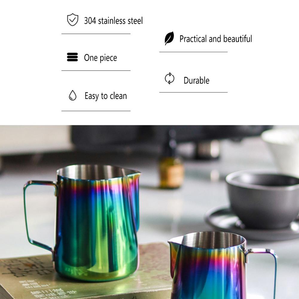 Colorful Latte Art Cup Stainless Steel Coffee Frothing Cup Steaming Pitcher  Latte Art Making