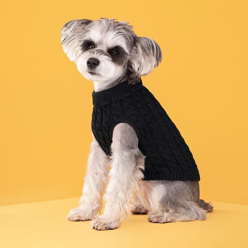 Autumn/Winter Candy Color Cable Knit Sweater for Dogs - Cute Solid Pullover
