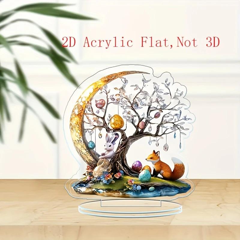 

Домик в форме пасхального яйца Кролик Акриловая подвеска 2D Плоская Милый кролик Настольное украшение Пасхальный подарок A7