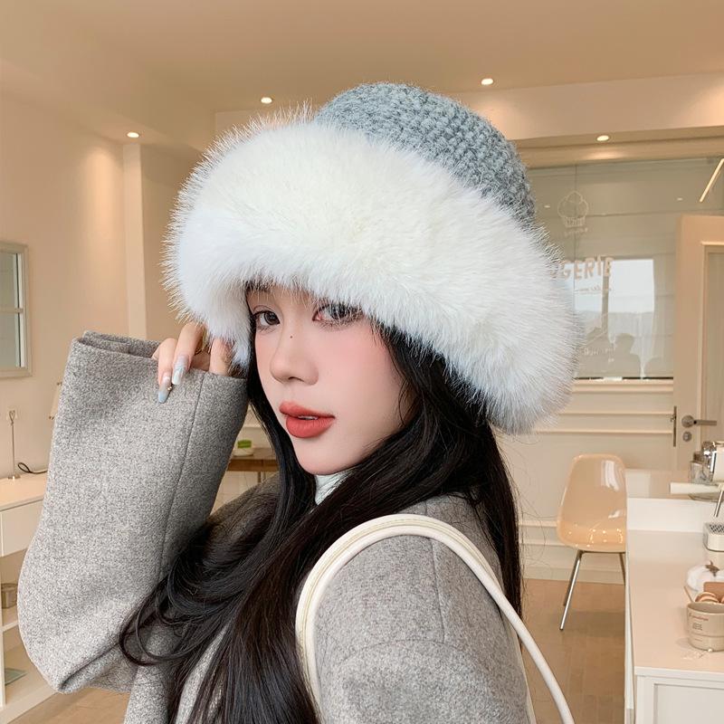 

Plush hat women s winter cold and warm Mongolian hat Northeast thickened ear protector hat big head circumference shows washbasin hat tide one size світло-сірий колір
