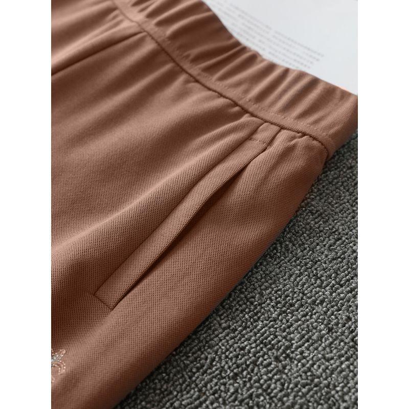 Casual Sports Pants Female Summer Thin Women's Brown Pants Plus Size Harem Pants 2024 New Arrival High Waist Casual Pants