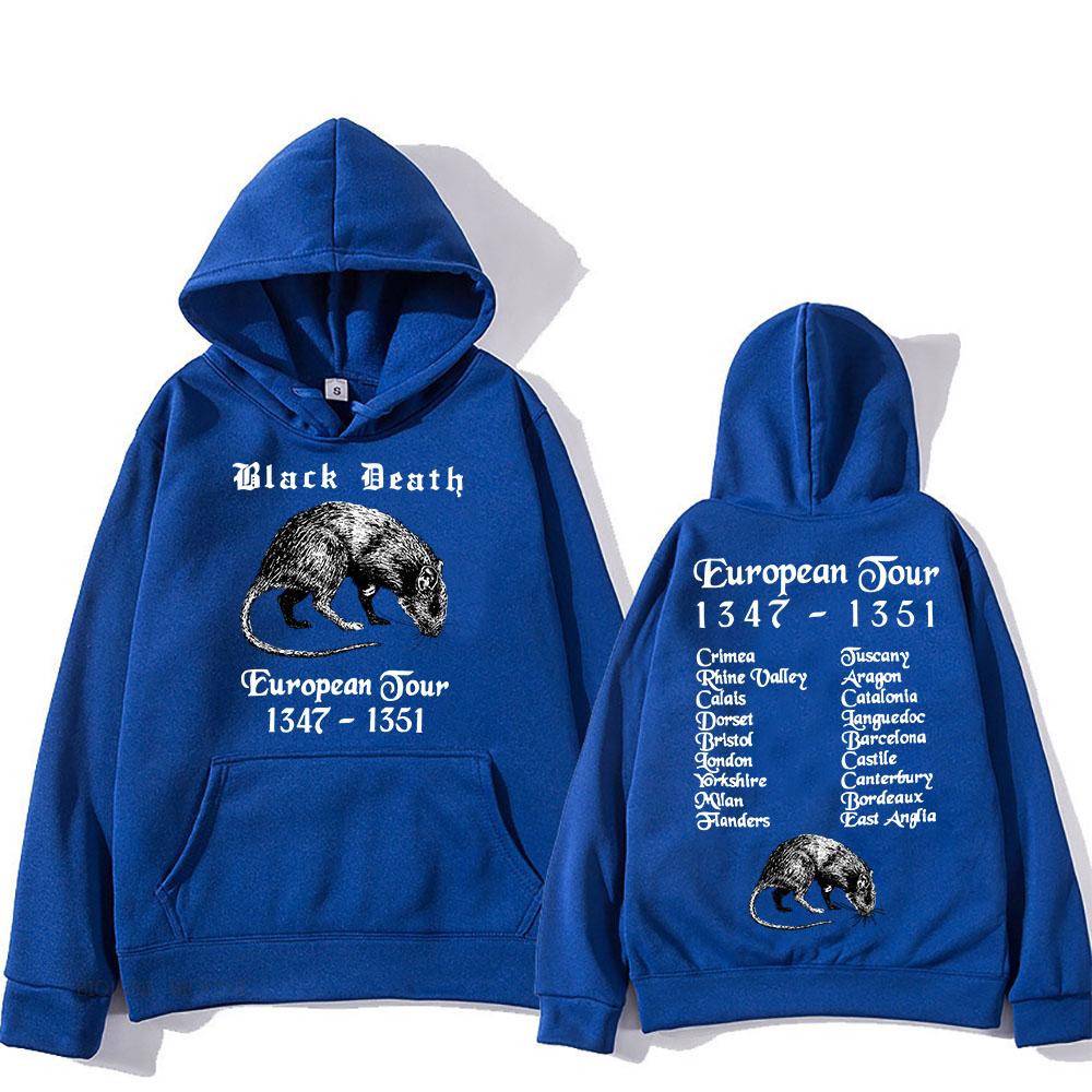 

Bubonic Plague World Tour Hoodies Мужская одежда с капюшоном Мышь Черная смерть Толстовка Sudaderas Длинный рукав Уличная одежда Графический топ XXXL