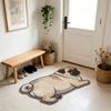 Lying Pug Dog Shaped Doormat 2D Flat Print Non Slip Waterproof Floor Mat For Bathroom Bedroom Animal Decor