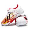Kids Soccer Cleats Artificial Turf Low-Cut Training Shoes With Hook Loop Breathable Mesh Lining