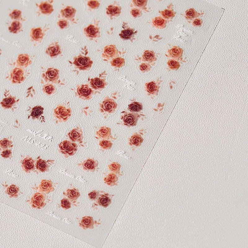 

Tomoni Rose Japanese-Style Retro Flower Nail Sticker Ink Rose 493