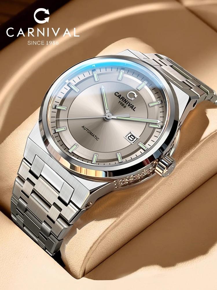 Reloj Carnival Brand Luxury Watches for Men Fashion Waterproof Sapphire Calendar Automatic Mechanical Wristwatches Montre Homme