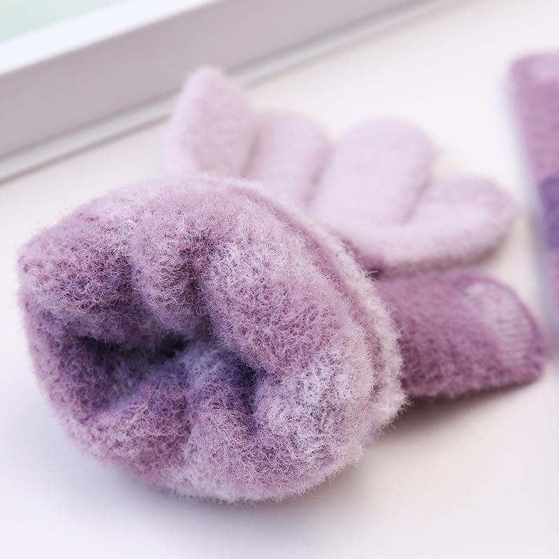 Internet-Berühmtheiten-Paar Winterwarme Handschuhe Rautenkaro Kontrastfarbe Jungen und Mädchen Koreanische Version Mode Strickhandschuhe