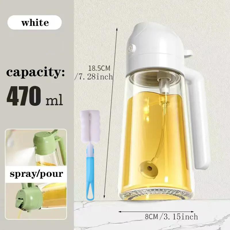 

2 in1 Oil Sprayer Bottle Kitchen Glass Leakproof Oil Can Oil Dispenser Olive Oil Pourers BBQ Kitchen Baking Roasting Picnic Kitchen Tool