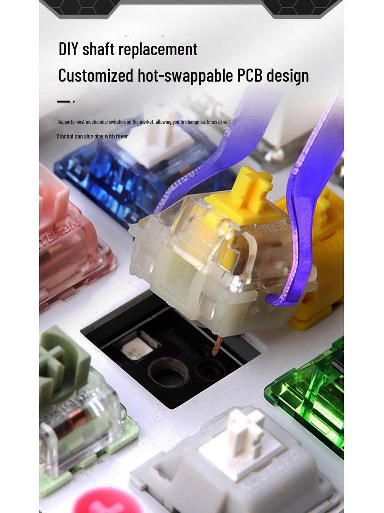 Tastatură mecanică de gaming cu fir USB, cu 87 de taste și comutatoare albastre