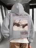 Modischer Retro Streetwear Hoodie für Jungs, Adam Hände Kunst & Brooklyn Letter Grafik auf dem Rücken, Hip Hop Locker Sport Oberteil